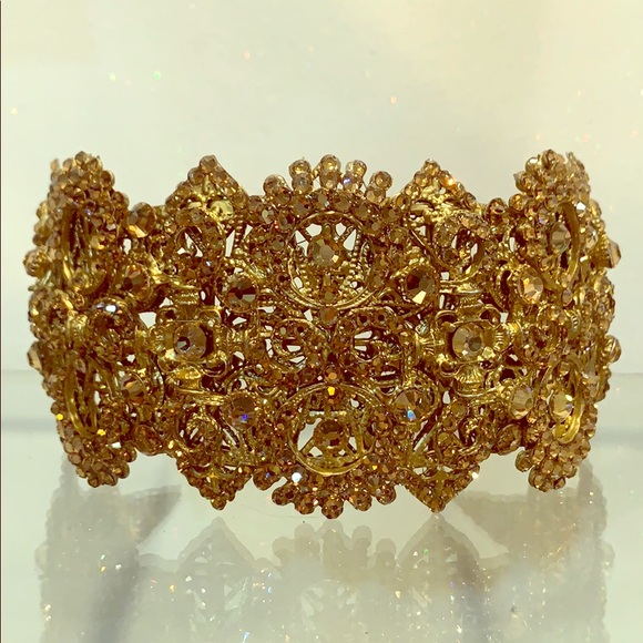 Gold crystal headband main image 7